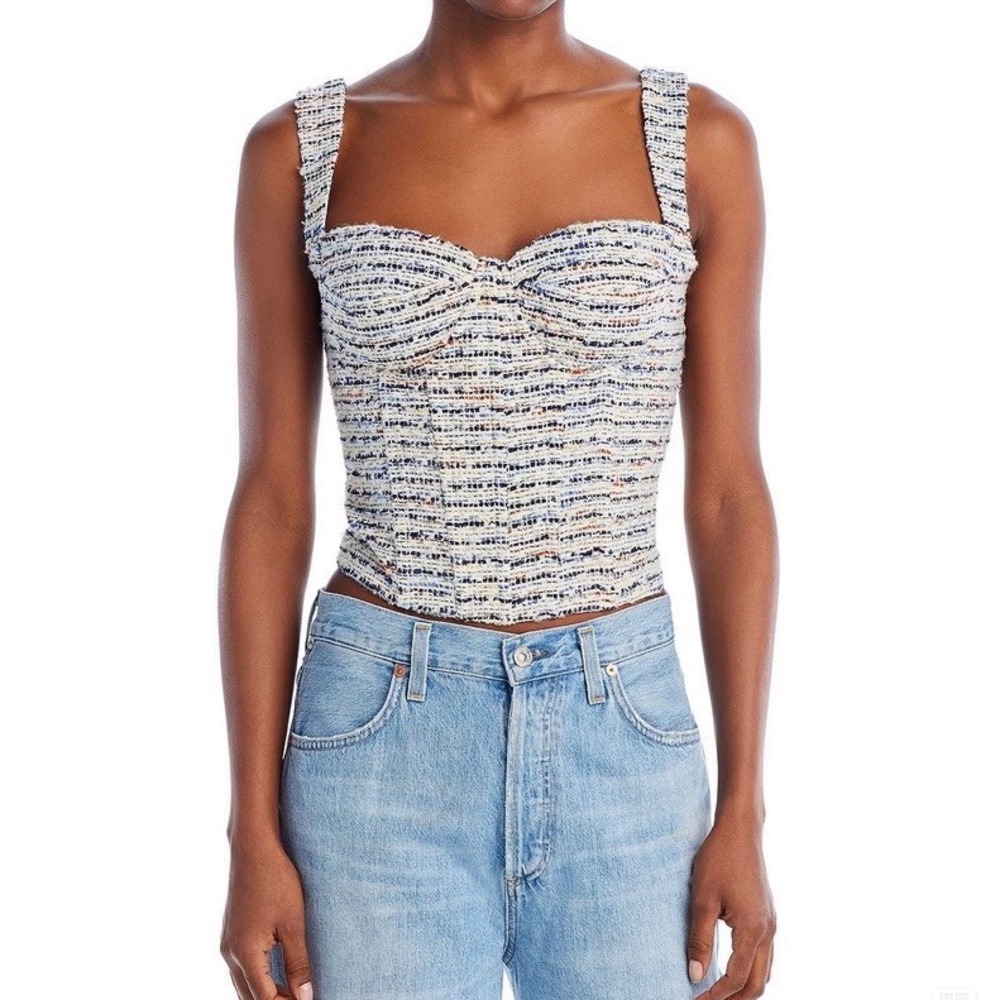 AQUA
Tweed Bustier Top